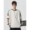 Wassup Trendy American Retro Three-Stripe Short-Sleeve T-Shirt for Men, New Thin Summer Style, Sports Casual Top