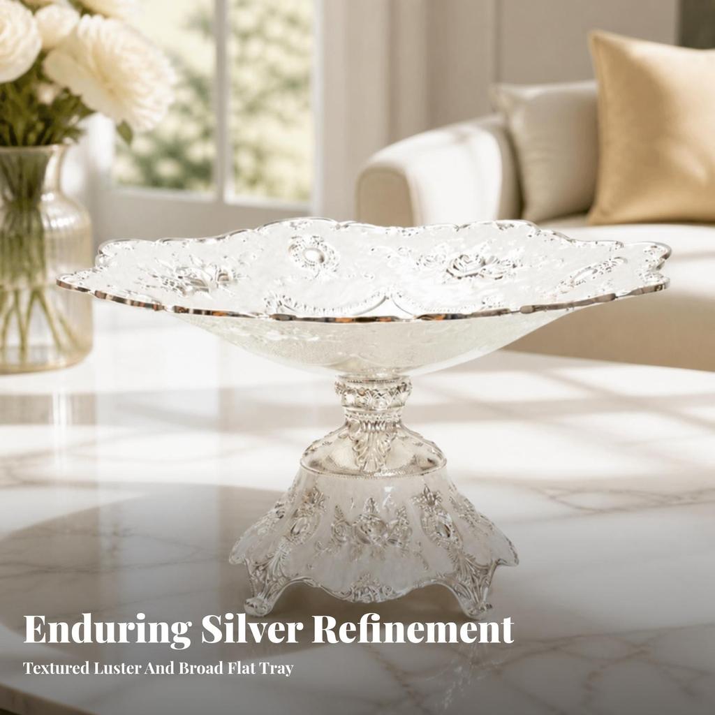 Snack Tray with Pedestal Sturdy Footed Spacious for Hosts