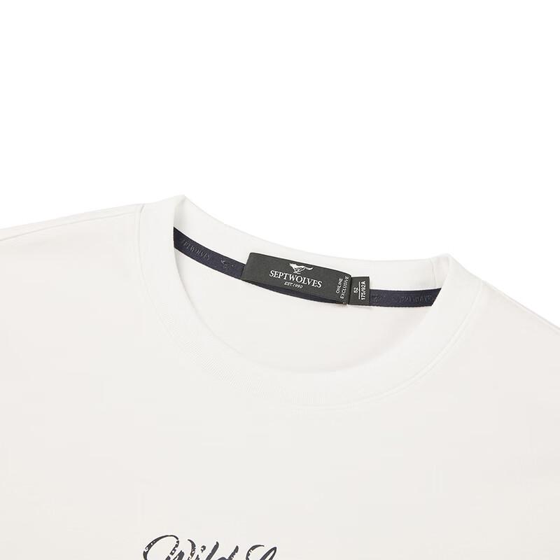 Septwolves Men's Pure Cotton Wrinkle-Resistant Short-Sleeve T-shirt