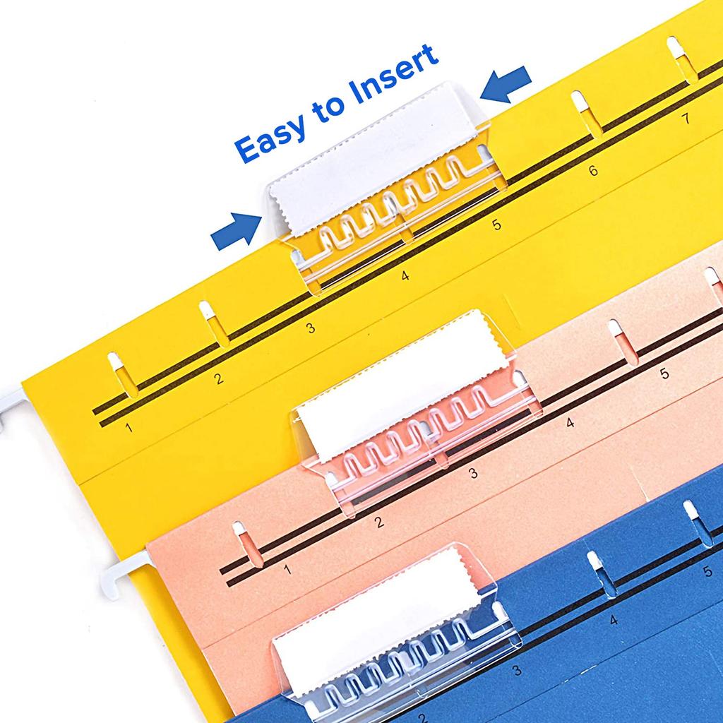 120 Sets File Document Tabs 2 Inch Hanging Folder Tabs and Multicolor Inserts for Quick Identification of Hanging Files