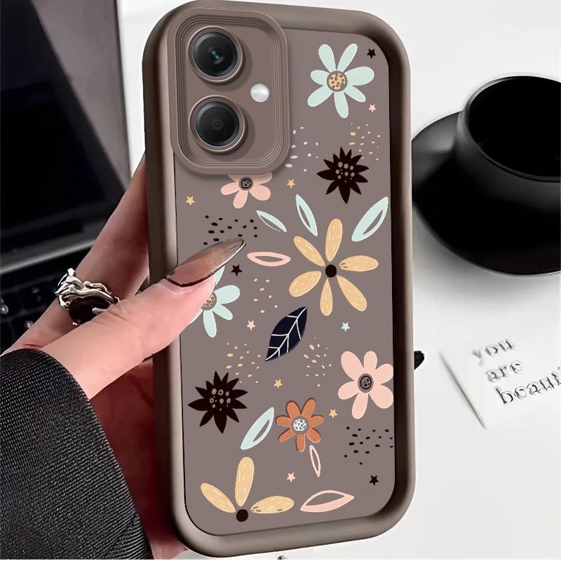 Cute White Daisy Print Case for Xiaomi Redmi Note 14 13 12 Turbo 11S 4G 11 10 Pro Plus 9 14C 13C 12C 9C A2 A1 Soft Cover Funda