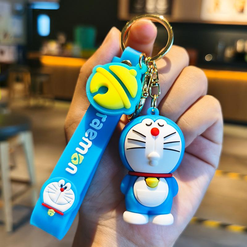 Doraemon Cartoon Keychain Couple Backpack Hanging Decorations Creative Car Accessories Keychain Figurine Toys Anime Cartoon