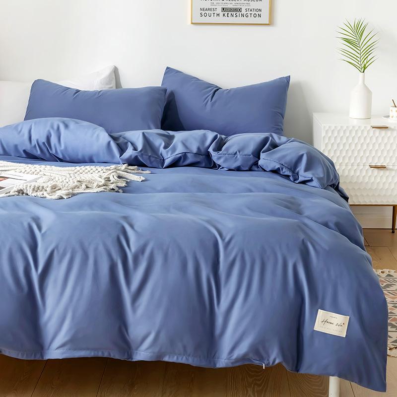 Καρό Μονόχρωμο Απλό Χρώμα Διπλοπλυμένο Βαμβάκι Βαμβακερό Σετ Τεσσάρων Τεμαχίων