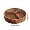 Imitation Rattan Basket Storage Box 3 Grids Round Coffee Table Tray Ingredients Classification Box Living Room Fruit Basket