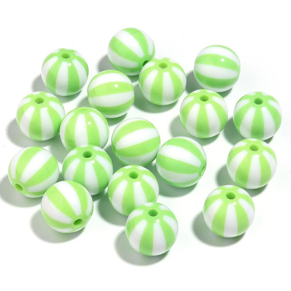 10-20pcs Acrylic Beads Big Hole Stripe Acrylic Beads Colorful Round Loose Spacer Beads For Jewelry Making DIY Bracelet Necklace