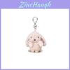 Euro Garden Floral Plush Bunny Keychain With Ears For Bag Decoration Gift
