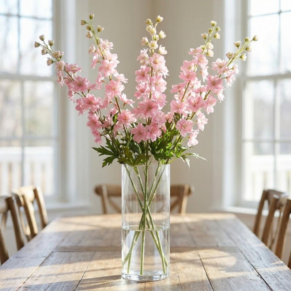 Green Leaves Artificial Larkspur Flower Real Touch Fake Flower  Teacher's Day