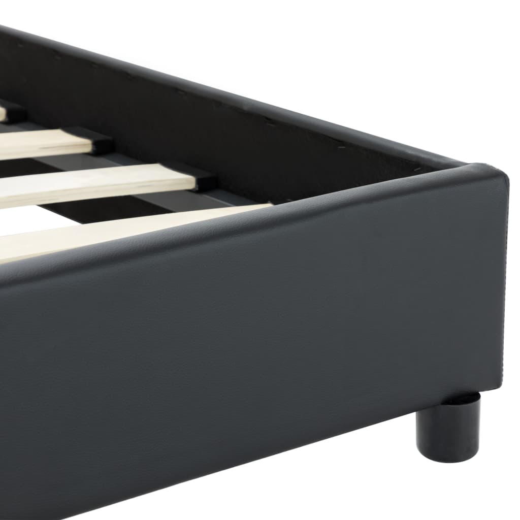 Bed Frame Black Faux Leather 160 * 200 cm