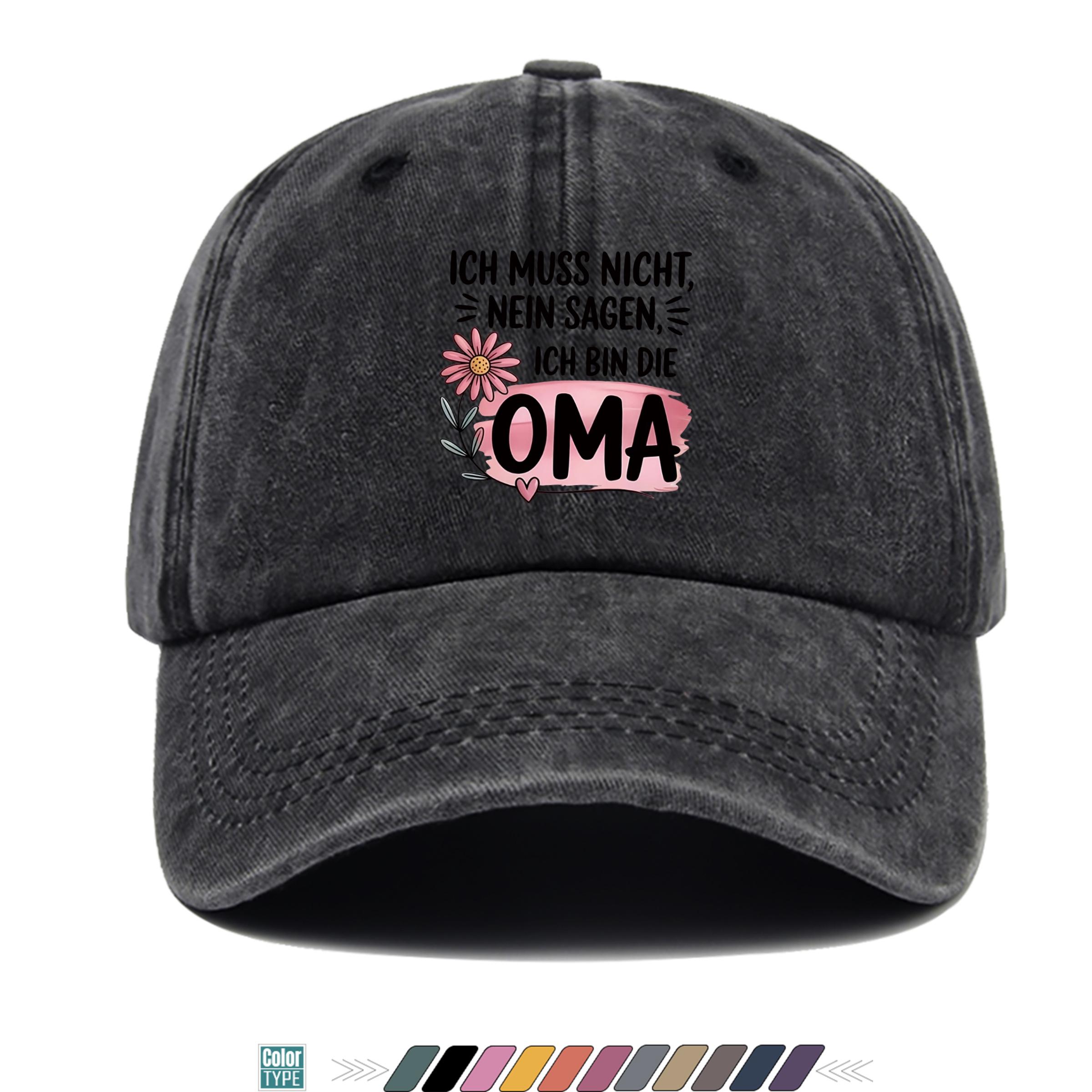 pc MotherS Day Theme Baseball Cap with ICH MUSS NICHT NEIN SAGEN ICH BIN DIE OMA Print Trucker Cap Comfortable Breathabl 1pc