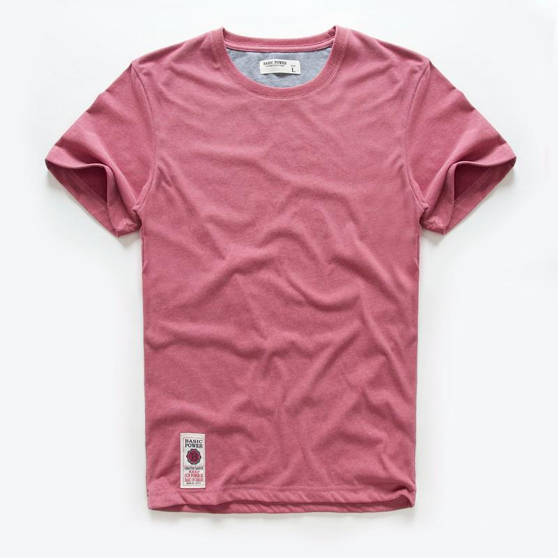 Solid Color Men's Short Sleeve Round Neck T-Shirt, Washed and Brushed, Available in Plus Sizes.