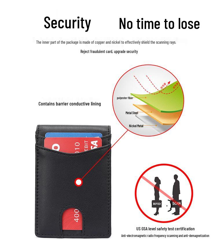 Cross-Border Anti-RFID Metal Card Holder & Money Clip - Magnetically Separable, Multi-Card Slot Men's Wallet