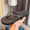 Flip-flops women's summer new non-slip outdoor wear solid color pinched feet seaside beach couple men's cool slippers