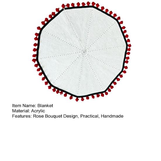 Crochet Rose Bouquet Blanket Handmade Flower Throw Blanket Crocheted Roses Blanket for Home Bed Couch Decor Anniversary Gift