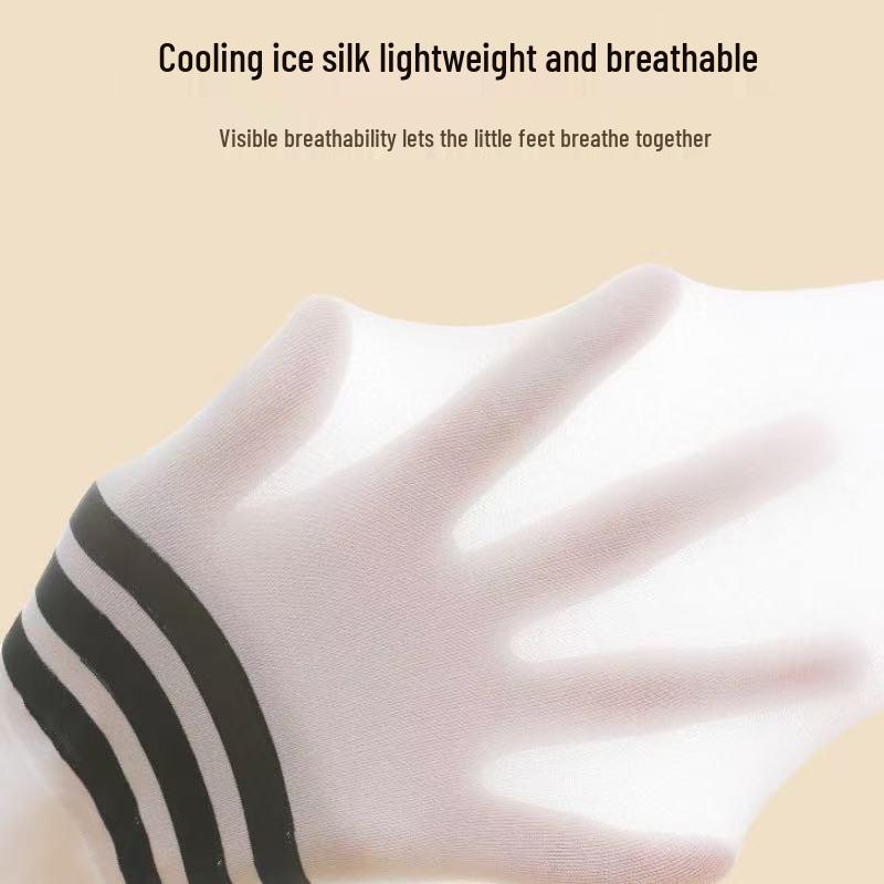 Black Stripe High-Elastic Over-the-Knee Thin Children's Summer Socks