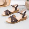 Sandals women's 2025 new summer wedge heel fashion comfortable sandals women's casual flat one-word buckle sandals