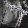 Silber Harz Wolf Gehstock Mode Dekorativ Stahlstock Gentleman Elegant Cosplay Stock Knauf Krummstab 94cm