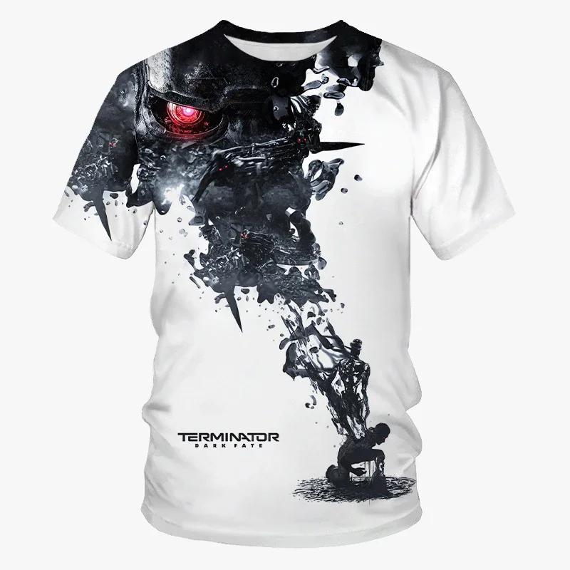 Maglietta Stampata 3D Film Classico Terminator Estate Uomo Outdoor Moda Urbana Girocollo Top Street Harajuku Casual Manica Corta Abbigliamento