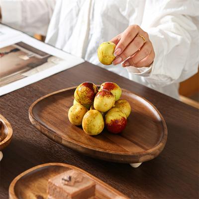 Vassoio da portata in legno Piccolo vassoio per snack Vassoio da dessert irregolare rustico Vassoio decorativo da esposizione per piante candele chiavi gioielli orologio
