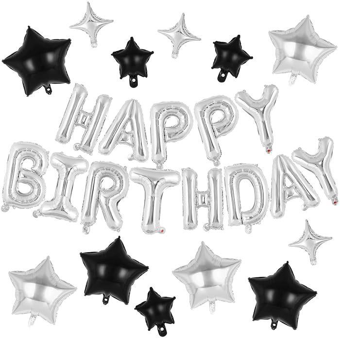 Happy Birthday To Xiyin Tk Aluminum Film Balloon Five-Star Cross Star Set Children'S Birthday Party Decoration