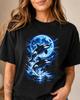 Orca Whale Shirt, Killer Whale Moon Graphic Tee, Ocean Lover Gift, Black Whale T Shirt, Marine Life Coastal Wildlife Tee