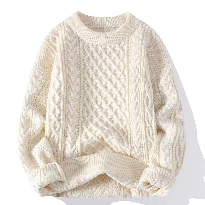 Red Sweater, Autumn and Winter, Male, Senior, Thick Fried Dough Twists, Sweater Coat, Christmas Couple Sweater