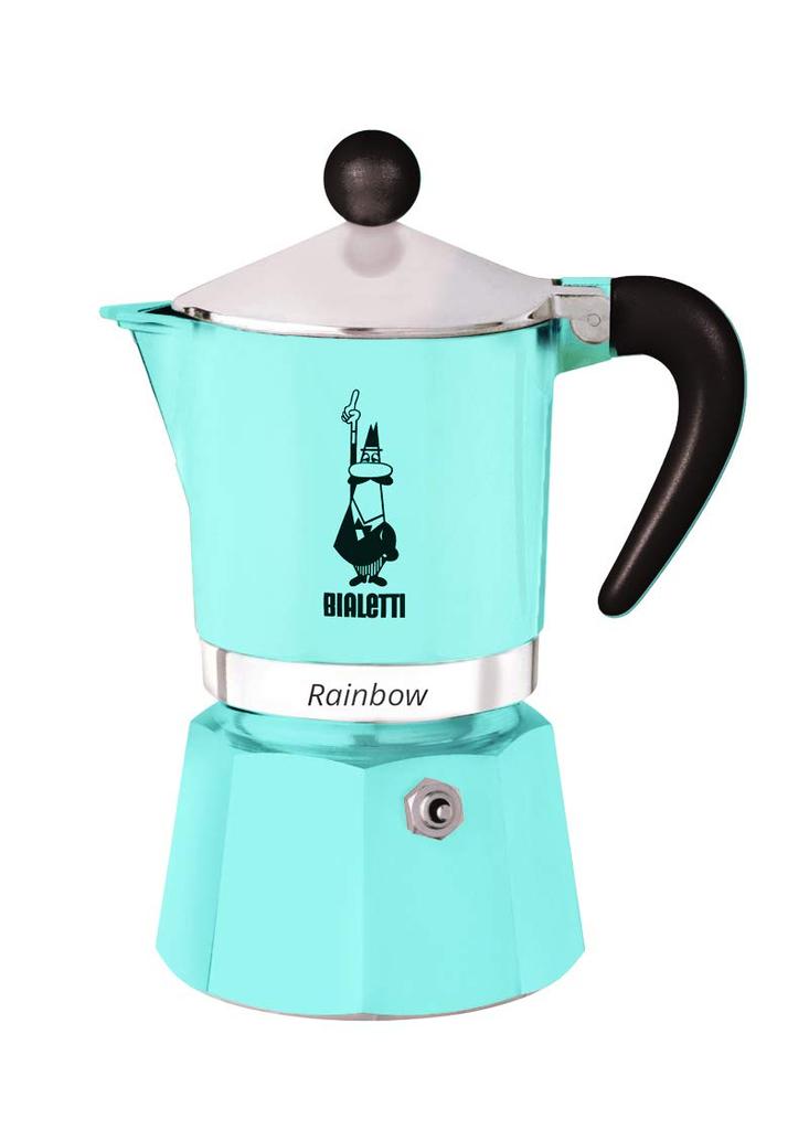 BIALETTI Rainbow 6-Cup Azzurro Blue Stovetop Coffee Maker (Espresso MakerMacchinetta)