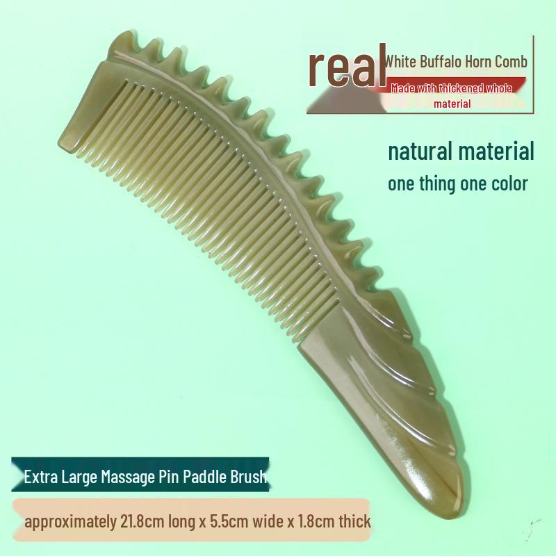 Thickened Premium Engraved White Buffalo Horn Comb - Multiple Styles Available