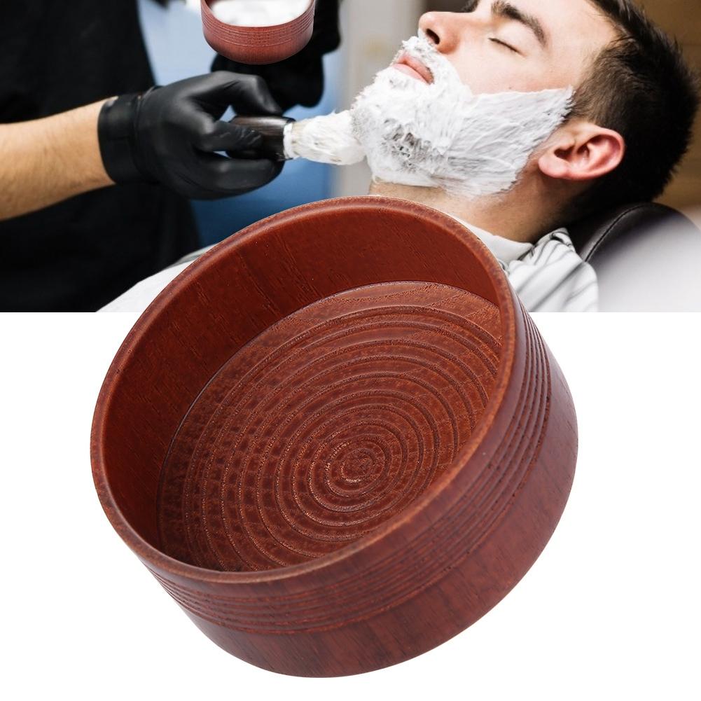 Bol à savon de rasage en bois, tasse, outil naturel pour homme, rasoir, mousse nettoyante, rond