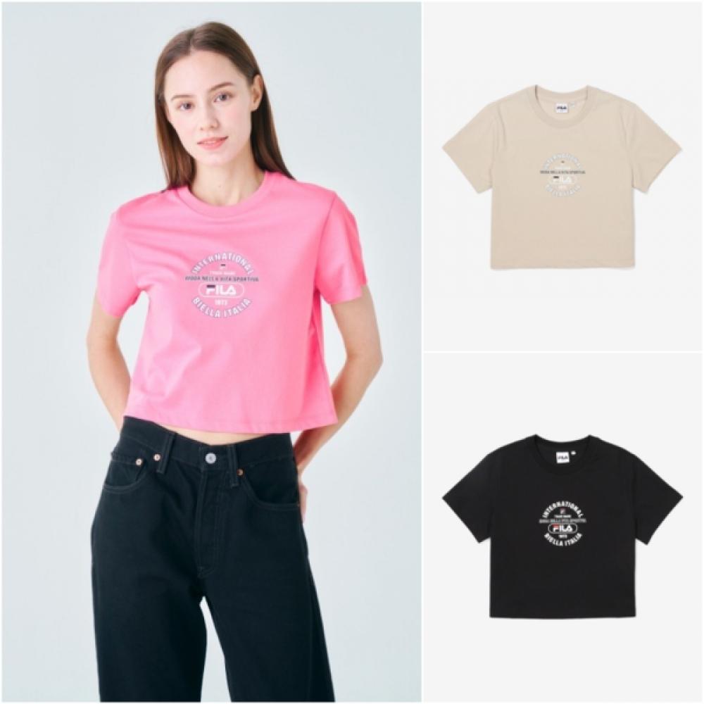 Fila Popular Crop 3 Types Life Crop T shirT   Fs2rsf2153f PIK (pink)/95(M)