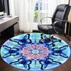 1pc Butterfly Snowflake Office Round Area Rug, Indoor Mat Suitable ForOffice, Under Office Chairs Bedroom Living Room Home Decor, Room Deco q057