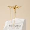 Fashion Liquid Metal Heart Upper Arm Chain Bracelets for Women Minimalist Tassel Rhinestones Armlet Punk Hiphop Body Jewelry