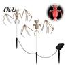 Glowing Skull Figurines for Lawn Solar Skeleton Yard Stake Light, Halloween Garden Decor Outdoor Lights with Cloak, Waterproof Lamp Haunted