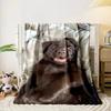 Cute Brown Puppy on Blanket for all seasons blanket lunch break throw gift