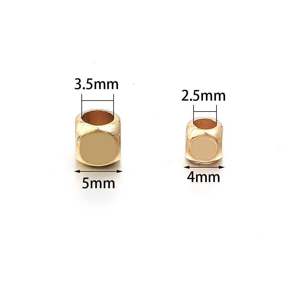 200pcs/lot Smooth Round Corner Square CCB Beads Big Hole Loose Spacer Beads For Jewelry Making DIY Bracelet Necklace Accessories