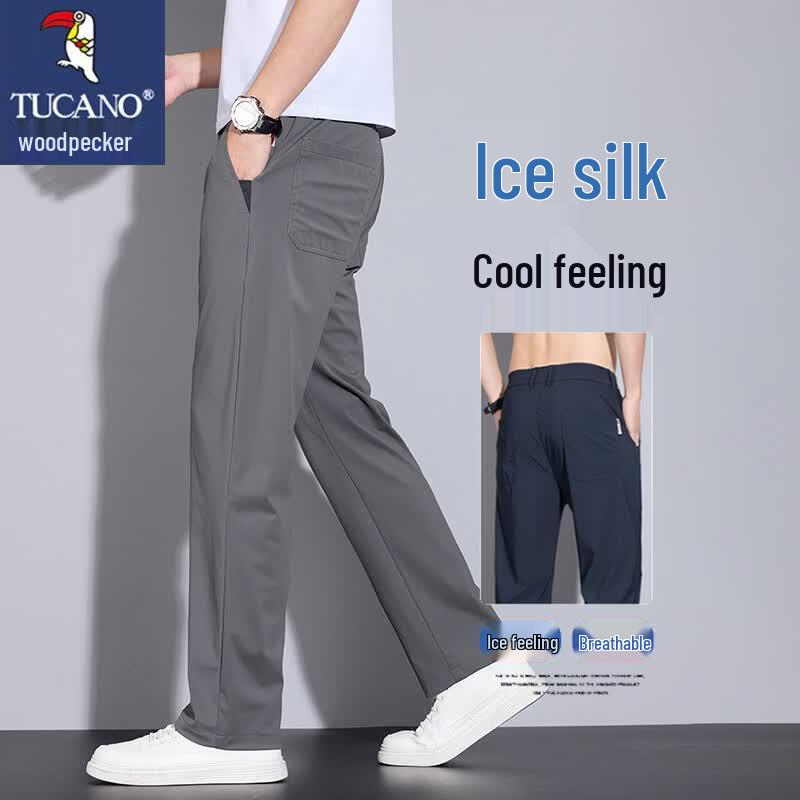 TUCANO Men s Summer Ice Silk Straight Casual Pants 36