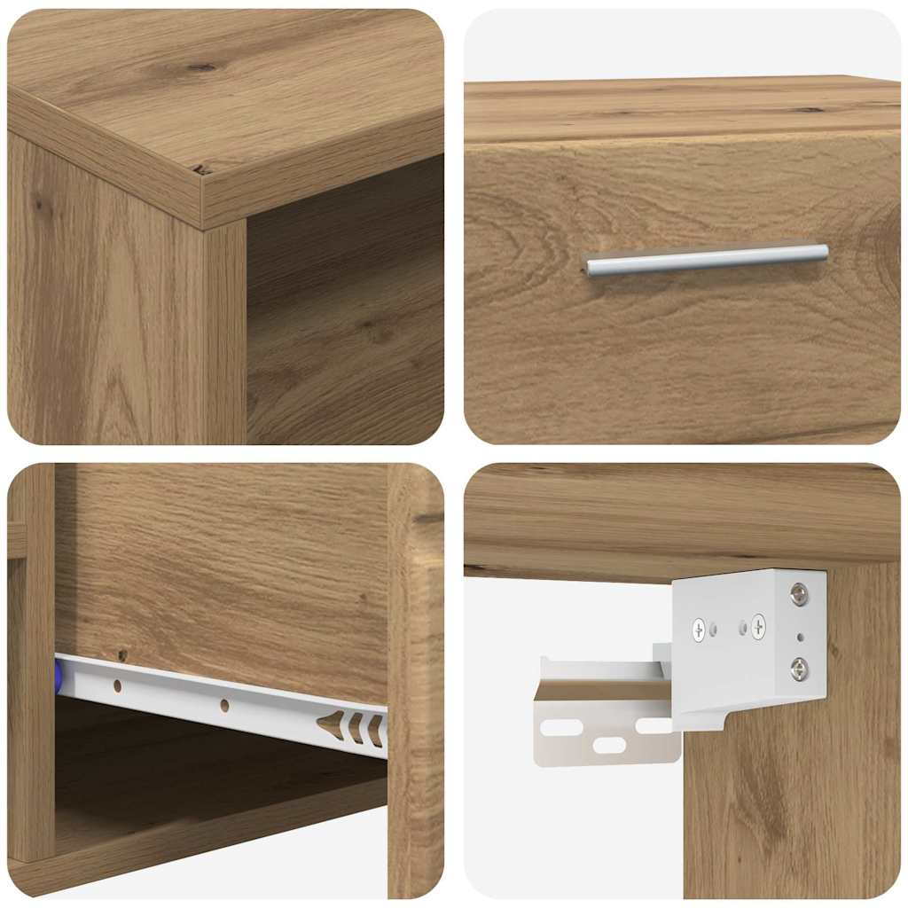 TV Cabinet Set with Doors FLORIN 3 pcs Artisan Oak Wood Based Material