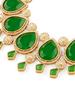 Green Stones Austrian Diamonds Embellished Bridal Necklace & Earring Set For Women
