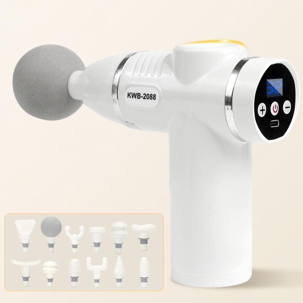 

Hot with 12 Heads Fascia Massager 32 Speeds Mini Body Massager LCD Display Massage Machine for Muscle Neck Relaxation білий