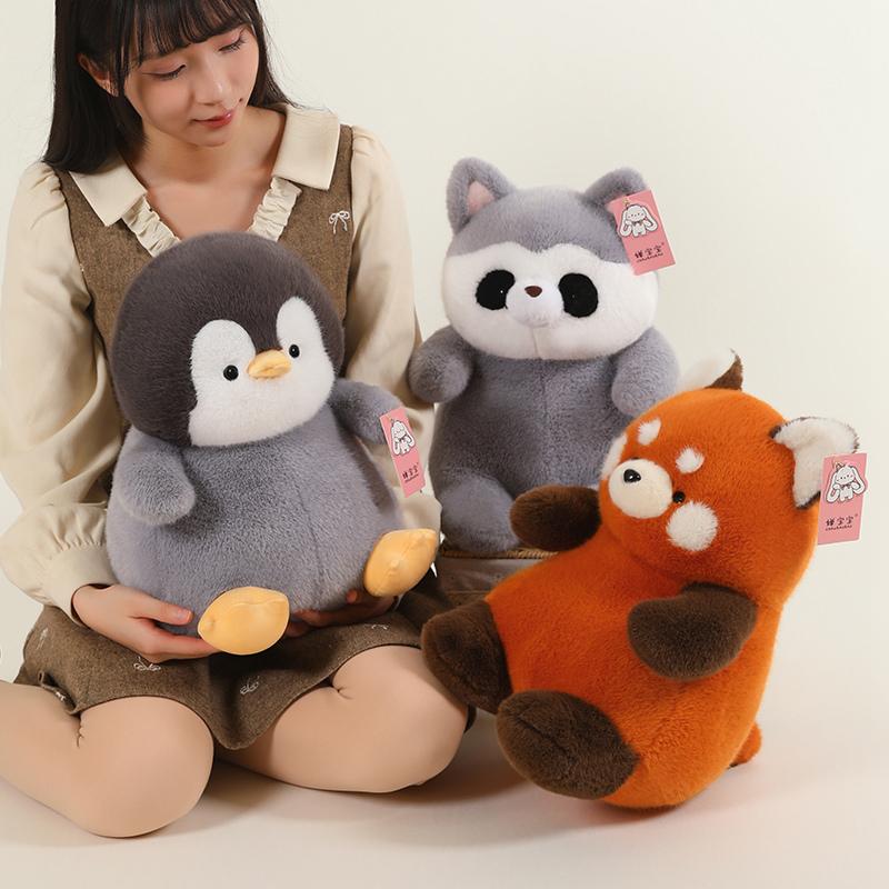 40cm Cute Animal Plush Doll Grey Raccoon Blue elephant penguin redpanda Plush Toy Super Soft Christmas Gift For Boys And Girls