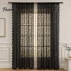 Romantischer Stil Vorhang 1 Panel Transparenter Spitzenvorhang, Vintage Floral mit Stangentasche, Transparente Vorhänge Lichtfilterndes Fenster für Wohnzimmer Schlafzimmer
