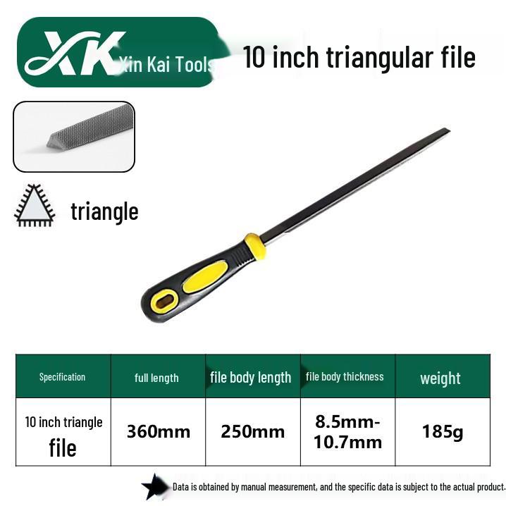 Steel Grinder File - Flat & Triangular Medium-Tooth Wear-Resistant Metal File