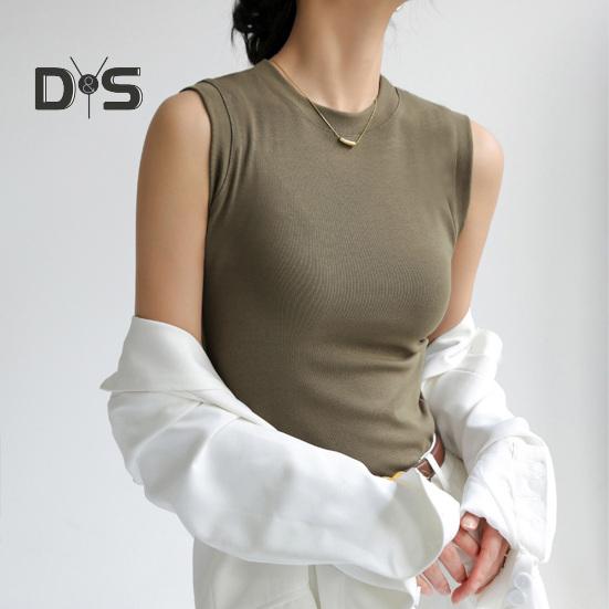 Women's Tank Top Sleeveless Cotton High Neck Crop Top Ribbed Slim Fit Basic Shirt Spring Summer Casual Outfit