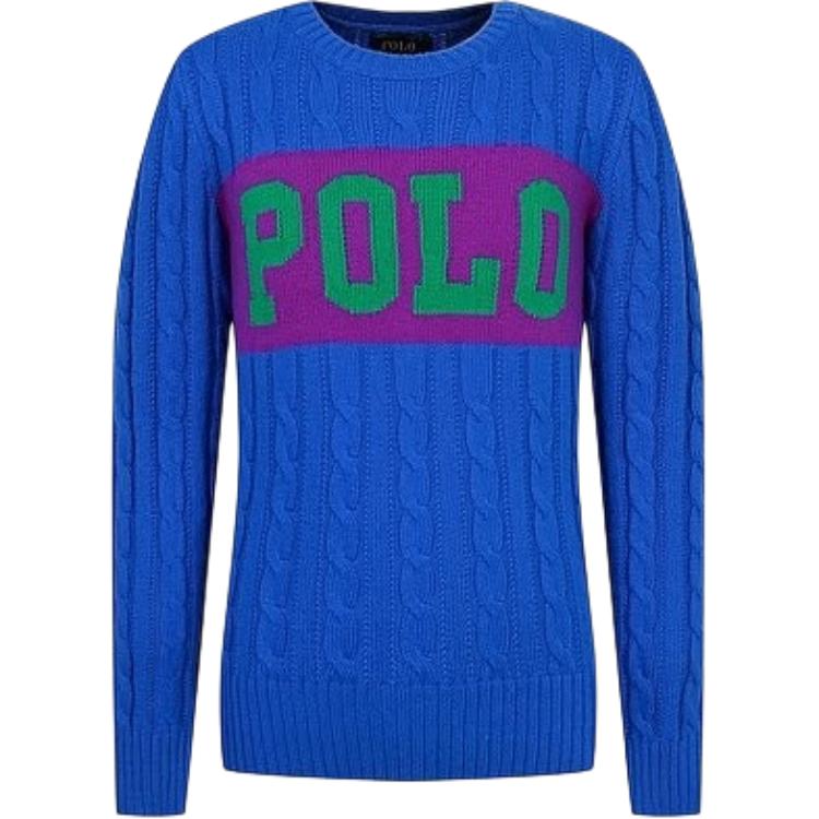 Polo Ralph Lauren FW25 Свитер с косами и буквой Женский свитер 211770921-001 S
