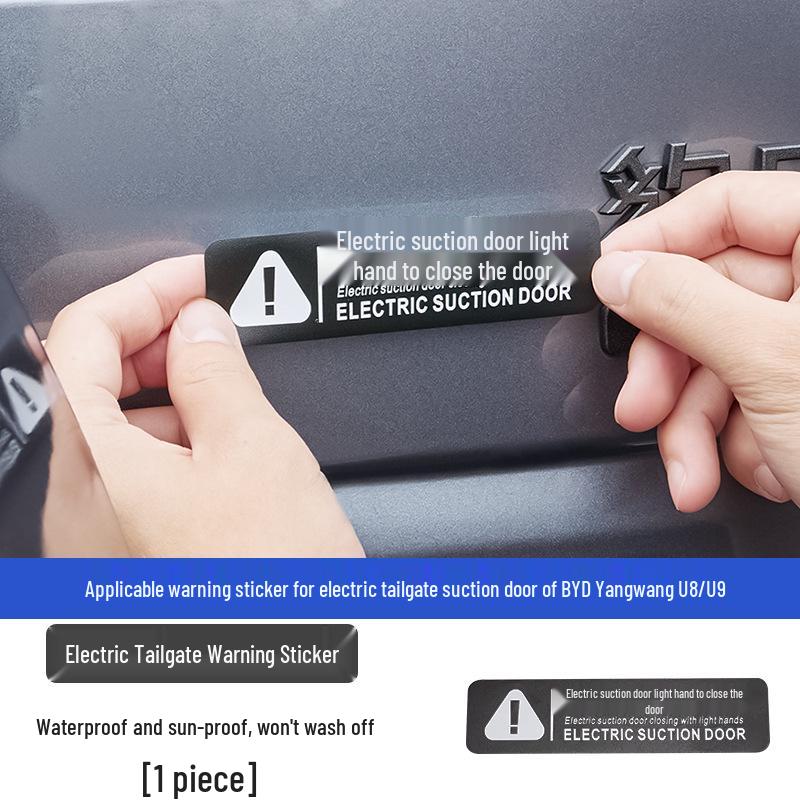 Electric Suction Door Warning Sticker for Equation Leopard 5/8 Trunk Tailgate Modification
