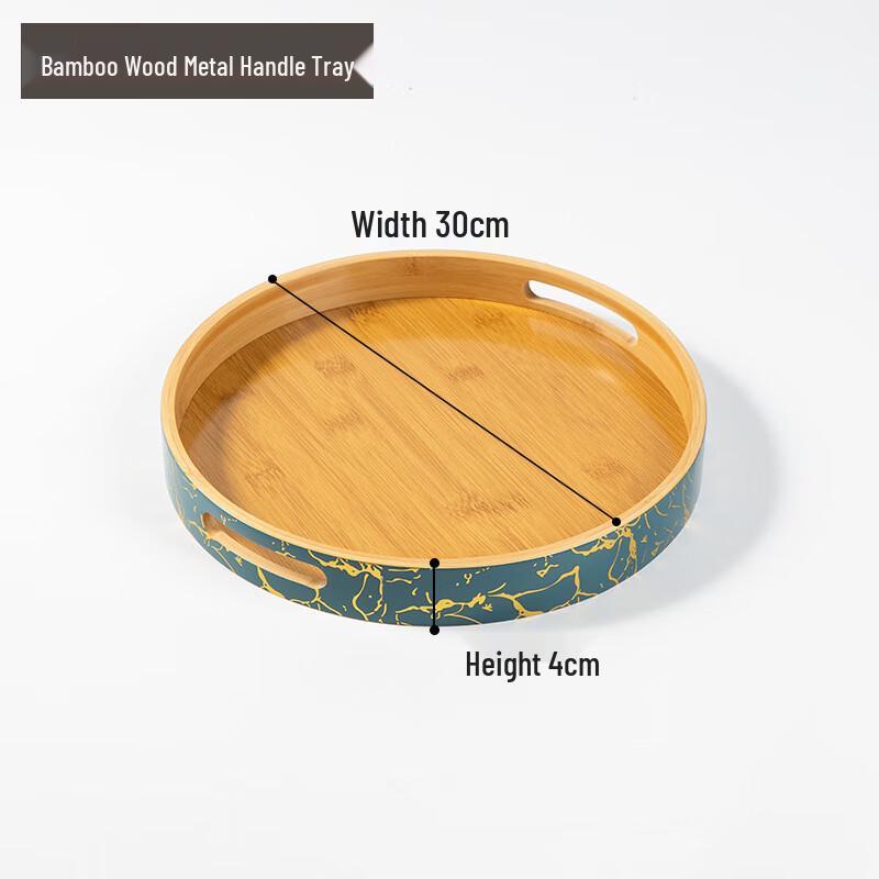 Round Bamboo Wood Bread Fruit Snack Tray