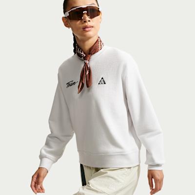 Women's Nike ACG Sweatshirts Women's Mountain Peak White Crew Neck Moderate