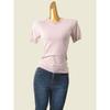 Stylish Pearl Beaded Sweater Short Sleeve Spring New Arrival Chic Western Style Pullover Base Elegant Tops