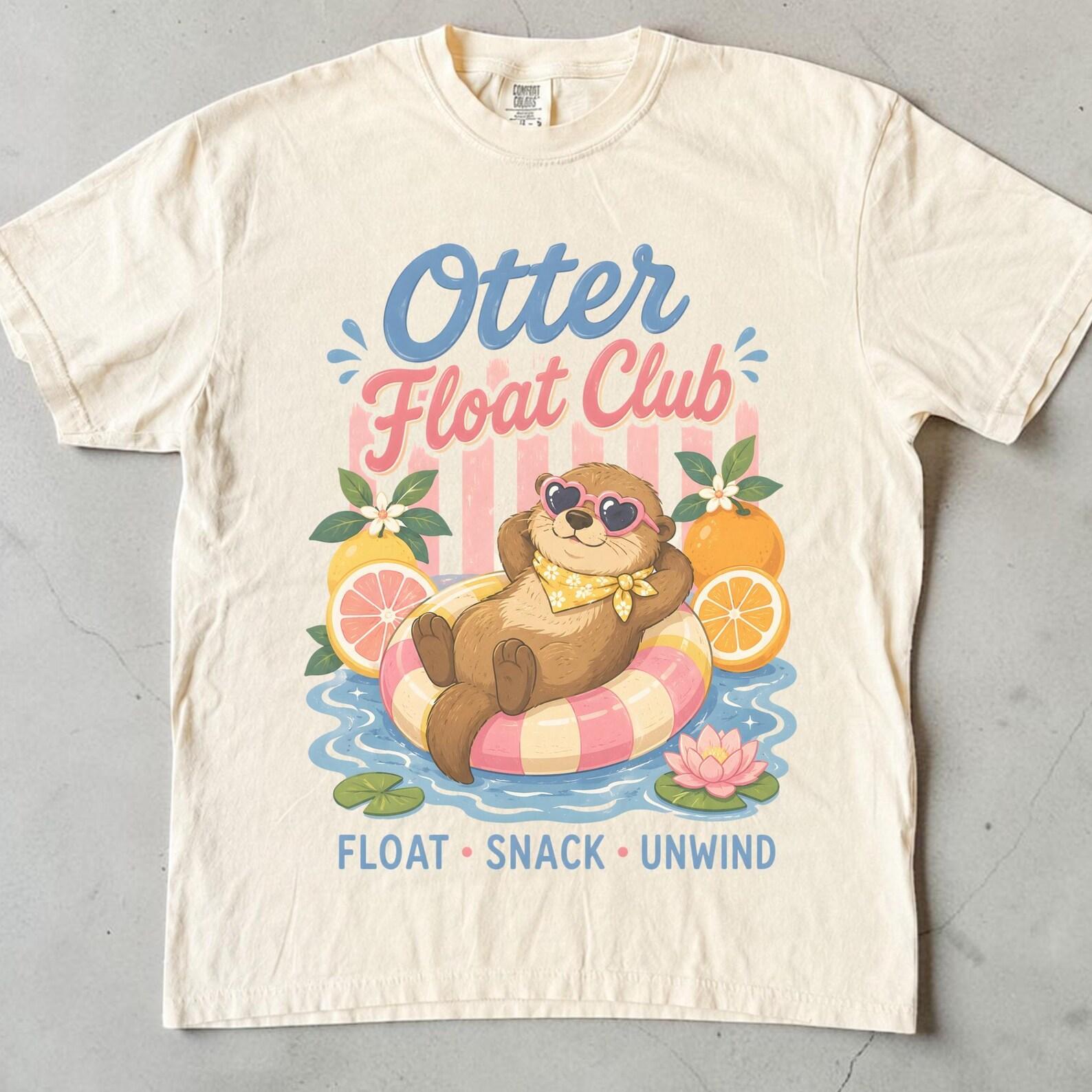 Otter Float Club Shirt, Cute Funny Otter Tee, Summer Pool Vibes, Otter Lover Gift, Unisex Relaxed Fit Comfort Colors S