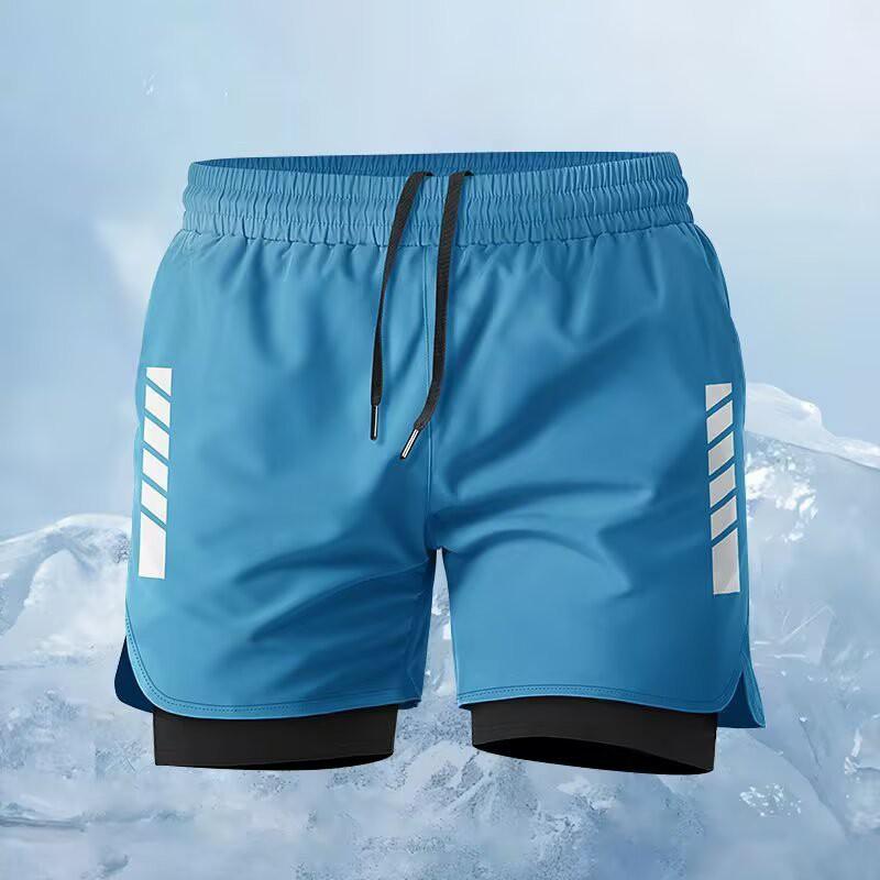 Mens Quick-Dry Board Shorts With Double-Layer Lining Swimming Surfing Running Beach Sports