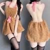 Pure Desire Bear Neck Nightdress Backless Temptation Nightdress Two-dimensional Underwear Cute Uniform Set